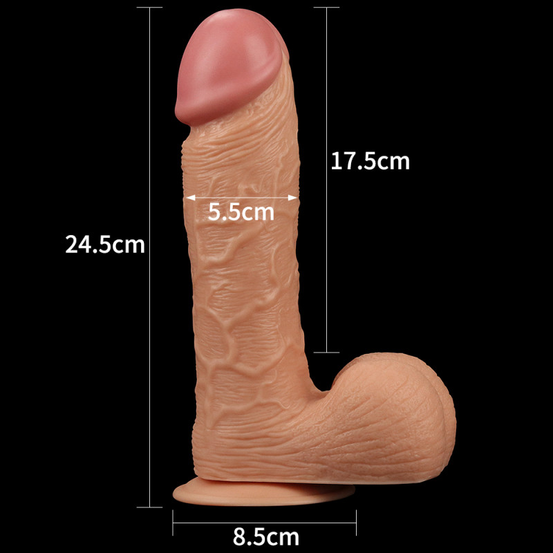 Реалистичный фаллоимитатор гигант LoveToy 9" Legendary King Sized Realistic Dildo, 24,5 см