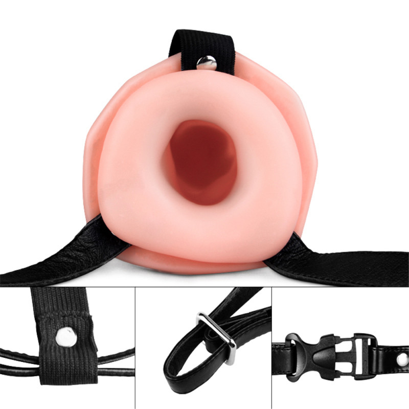 Фаллопротез с вибрацией LoveToy Vibrating Unisex Hollow Strap On, 19 см