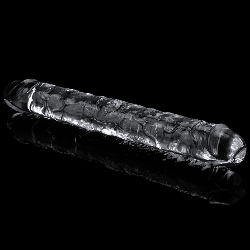 Двухсторонний прозрачный фаллоимитатор LoveToy Flawless Clear Double dildo 12''