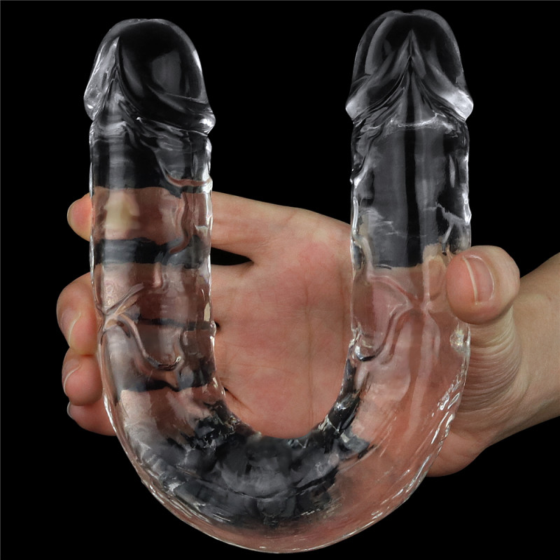 Двухсторонний прозрачный фаллоимитатор LoveToy Flawless Clear Double dildo 12''