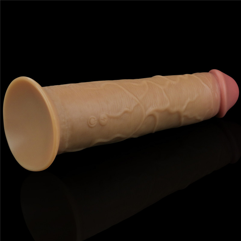 Фаллоимитатор-ротатор LoveToy 8.0'' Dual Layered Platinum Silicone Rotator