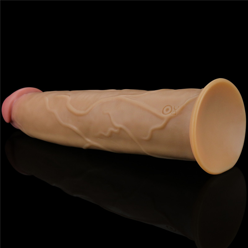 Фаллоимитатор-ротатор LoveToy 9.0'' Dual Layered Platinum Silicone Rotator