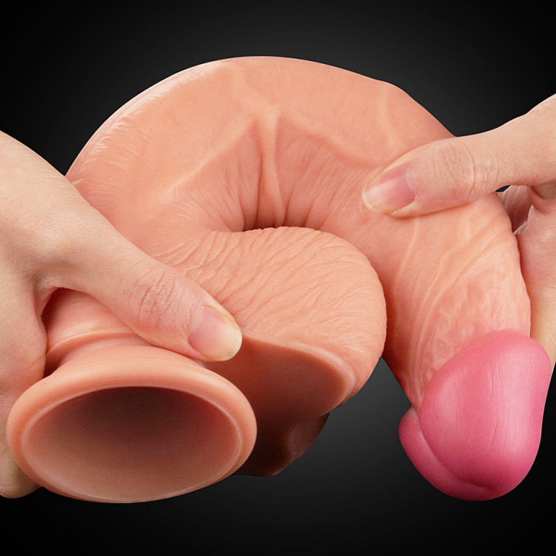 Фаллоимитатор гигант LoveToy 10" Dual Layer Platinum Silicone Cock