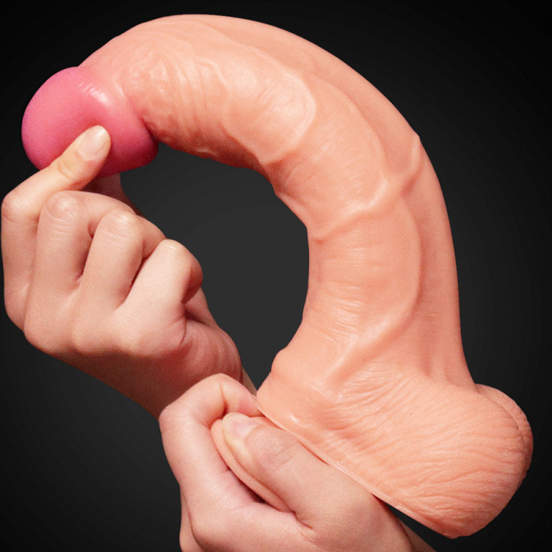 Фаллоимитатор гигант LoveToy 10" Dual Layer Platinum Silicone Cock