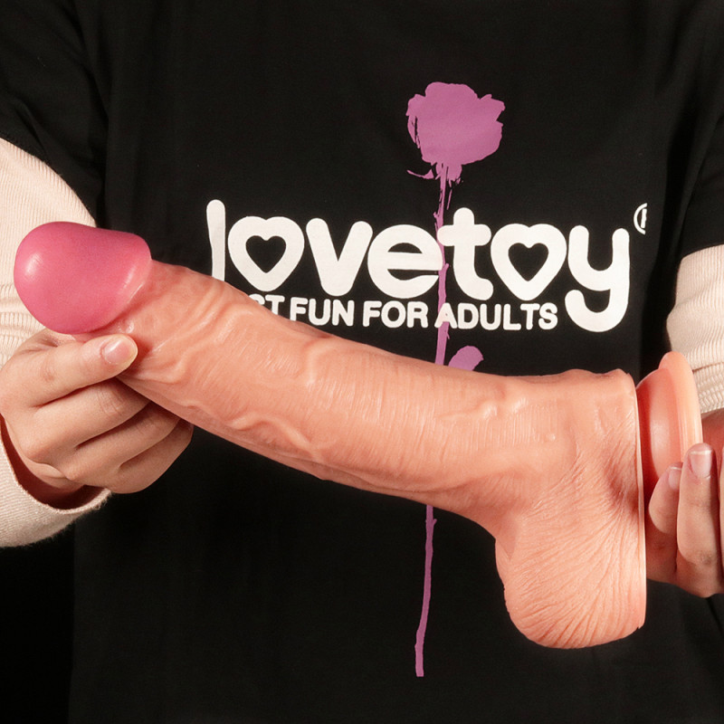 Фаллоимитатор гигант LoveToy 10" Dual Layer Platinum Silicone Cock
