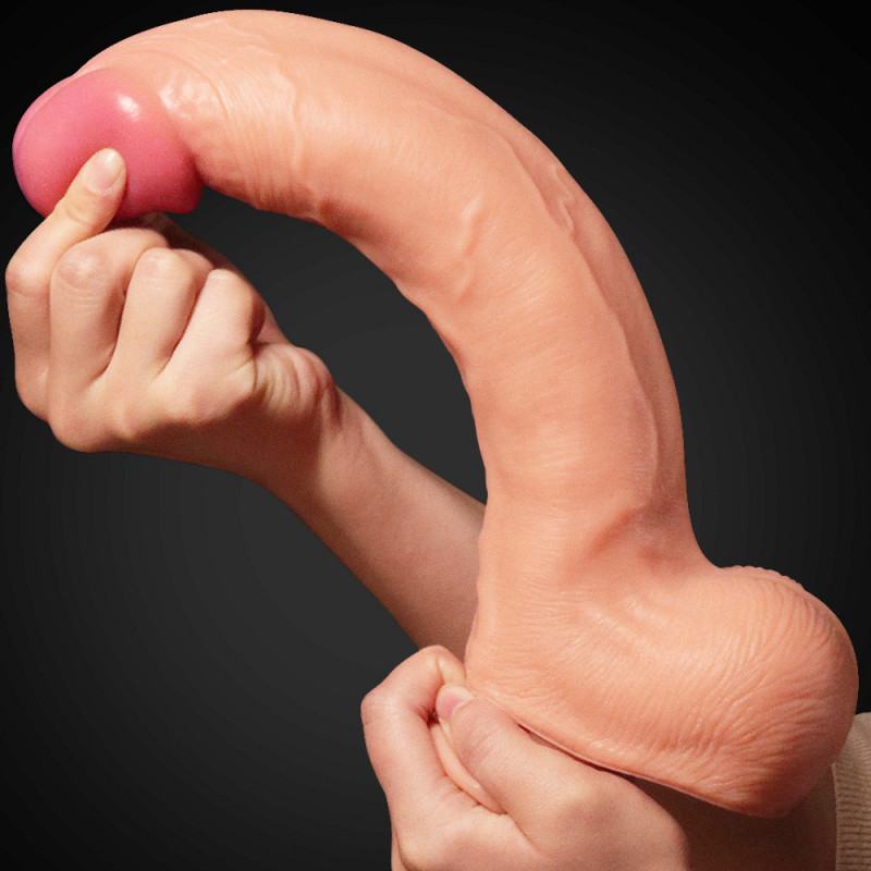 Фаллоимитатор гигант LoveToy 12" Dual Layered Platinum Silicone Cock