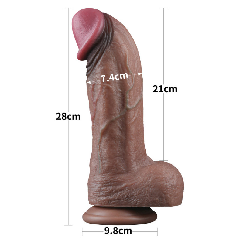Фаллоимитатор гигант LoveToy 11'' Dual Layered Silicone Cock XXL