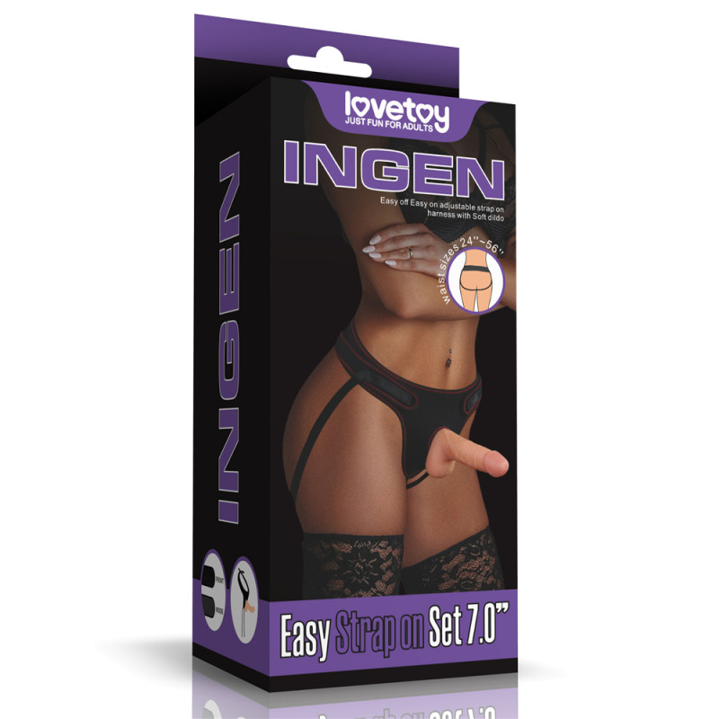 Реалистичный страпон с трусиками LoveToy Easy Strapon Set 7.0, 13 см