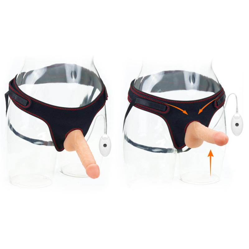 Реалистичный вибро-страпон с трусиками LoveToy Vibrating Easy Strapon Set 7.0, 13 см