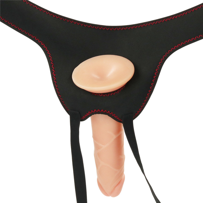 Реалистичный вибро-страпон с трусиками LoveToy Vibrating Easy Strapon Set 7.5, 17,5 см