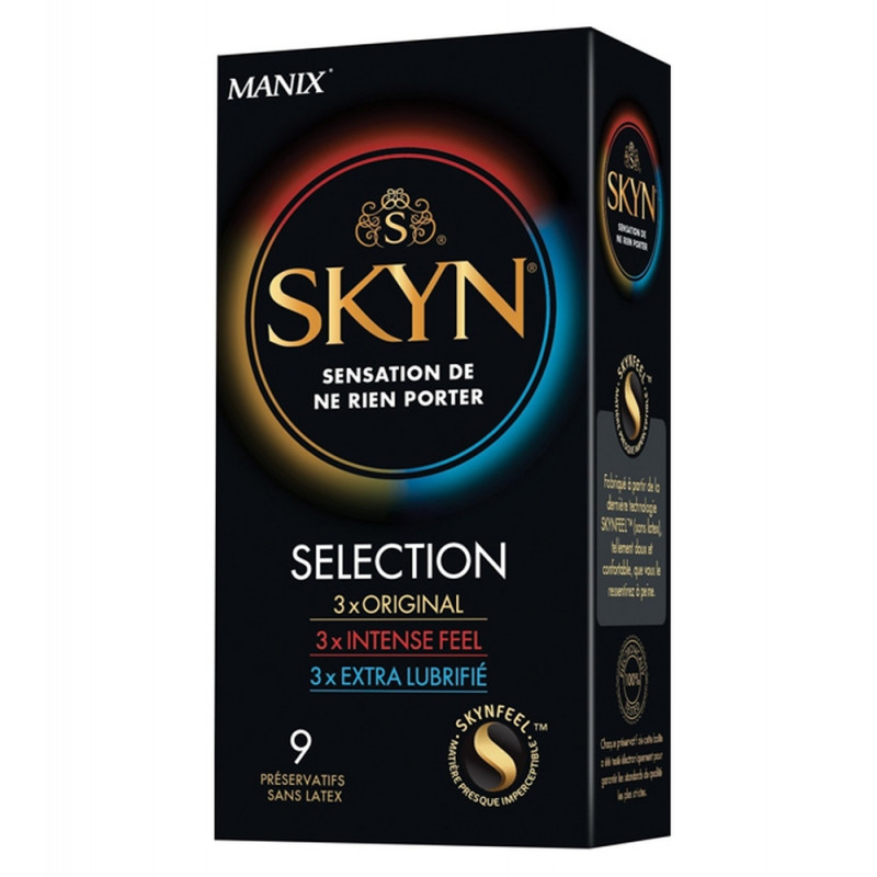 Презервативы набор SKYN SELECTION 3шт Классические + 3шт Интенсивное ощущение + 3шт с дополнительной смазкой, 9 шт