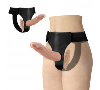 Страпон с 2 насадками Ultra Harness Double, 18 см