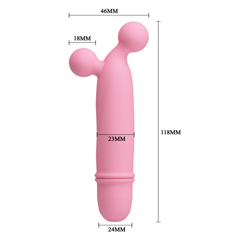 Мини-вибратор с шариками Goddard Pink, 10 режимов