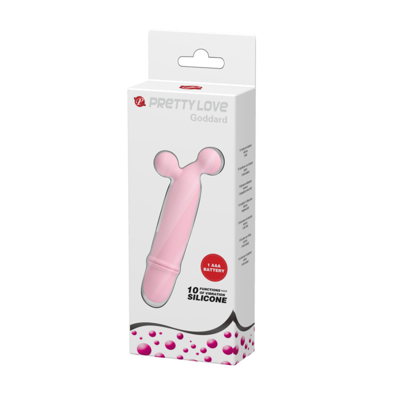 Мини-вибратор с шариками Goddard Pink, 10 режимов