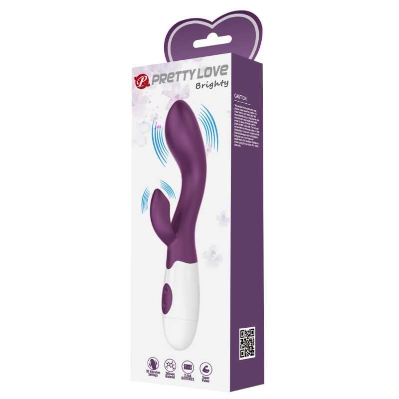Бархатистый вибратор Brighty Purple, 30 режимов
