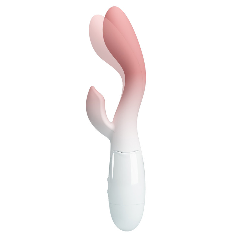 Бархатистый вибратор Brighty Pink-white, 30 режимов