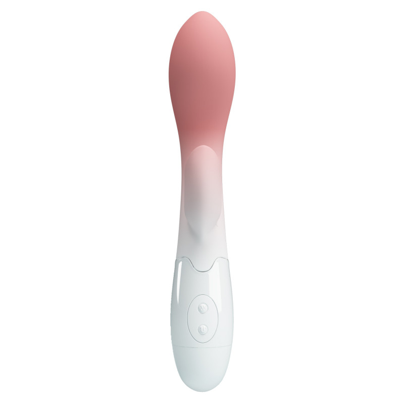 Бархатистый вибратор Brighty Pink-white, 30 режимов
