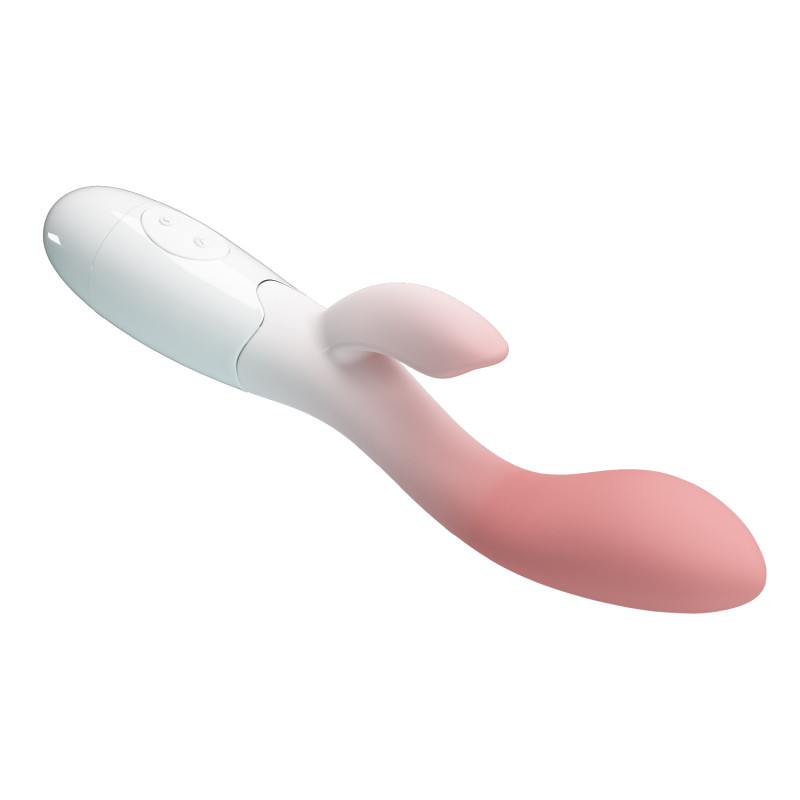 Бархатистый вибратор Brighty Pink-white, 30 режимов