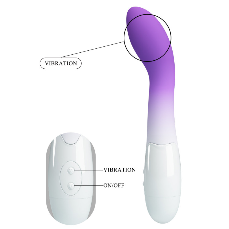 Бархатистый вибратор Bishop Purple White, 30 режимов