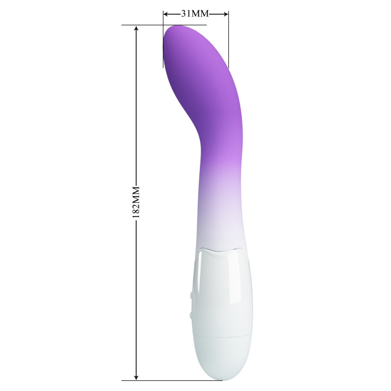 Бархатистый вибратор Bishop Purple White, 30 режимов