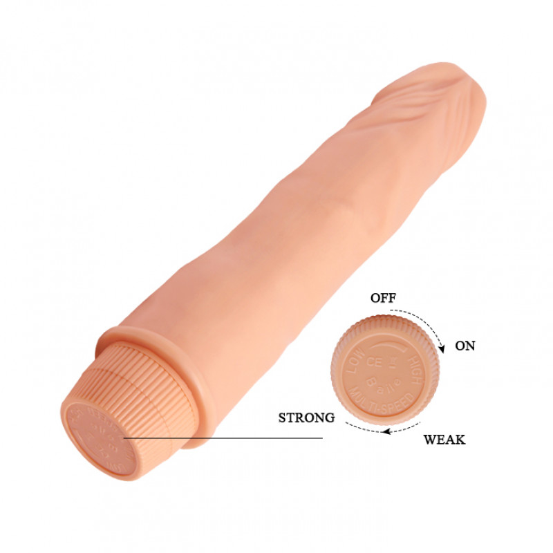 Реалистичный вибратор DWARF Soft Skin Vibrating, 21 см