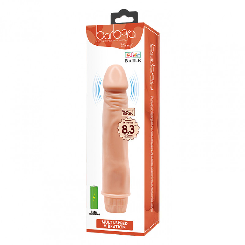 Реалистичный вибратор DWARF Soft Skin Vibrating, 21 см