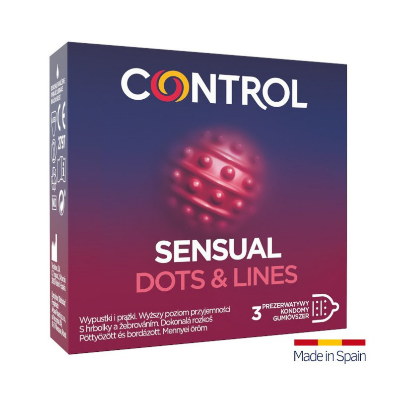 Презервативы точки ребра Control Sensual Dots & Lines, 3 шт