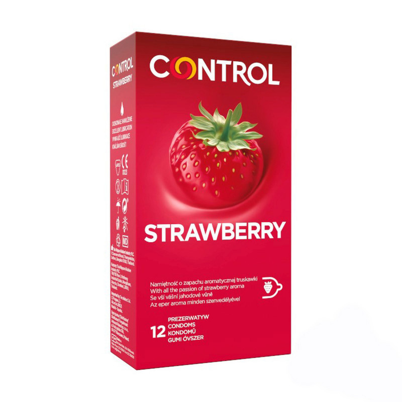 Презервативы ароматизированные клубничные Control Strawberry 54 мм, 12 шт