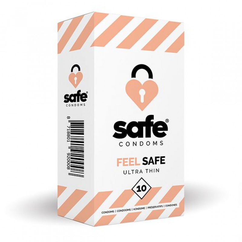 Презервативы ультратонкие SAFE - Condoms Feel Safe Ultra Thin, 10 шт