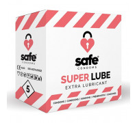 Презервативы с дополнительной смазкой SAFE - Condoms Super Lube Extra Lubricant 56 мм, 5 шт