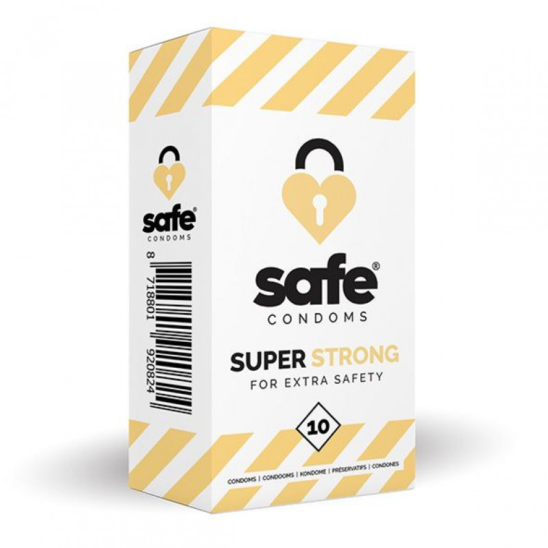 Презервативы сверхпрочные SAFE - Condoms Super Strong for Extra Safety 53 мм, 10 шт.