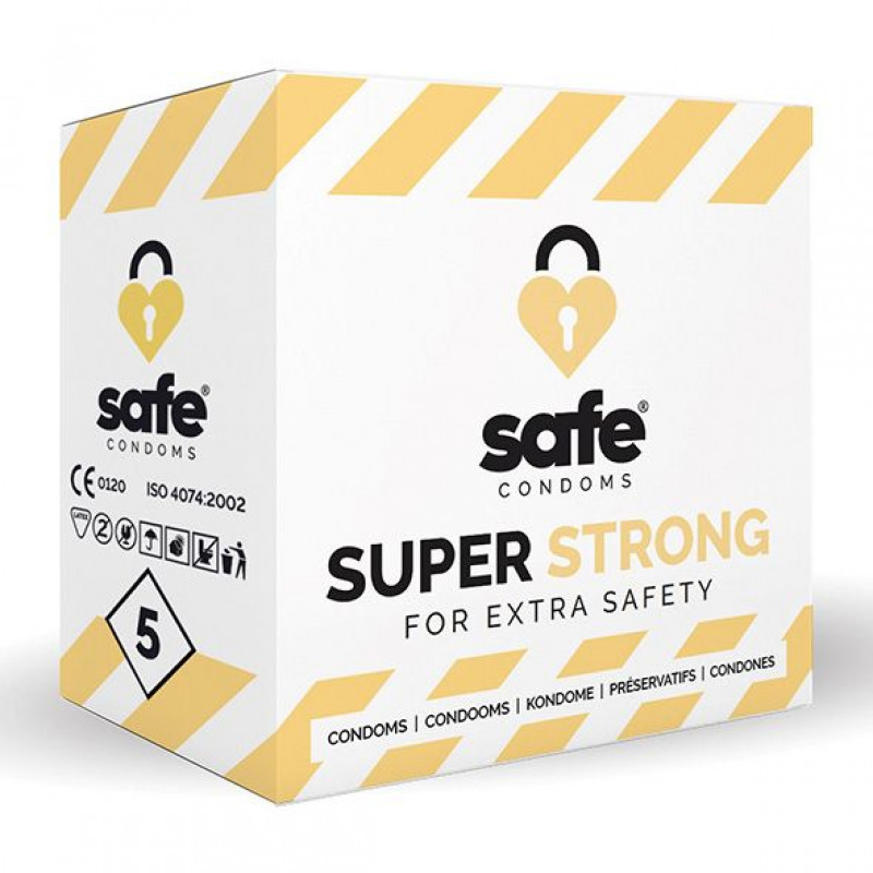 Презервативы сверхпрочные SAFE - Condoms Super Strong for Extra Safety, 5 шт.