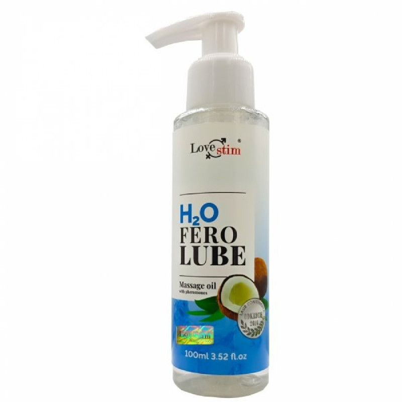 Гель-смазка и массажное масло с феромонами 2 в 1 аромат кокоса LoveStim H2O FERO LUBE, 100 мл 