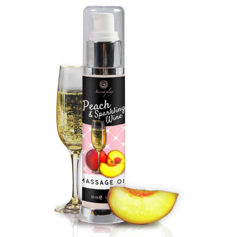 Массажное гель-масло с ароматом персика и игристого вина PEACH & SPARKLING WINE MASSAGE OIL, 50 мл