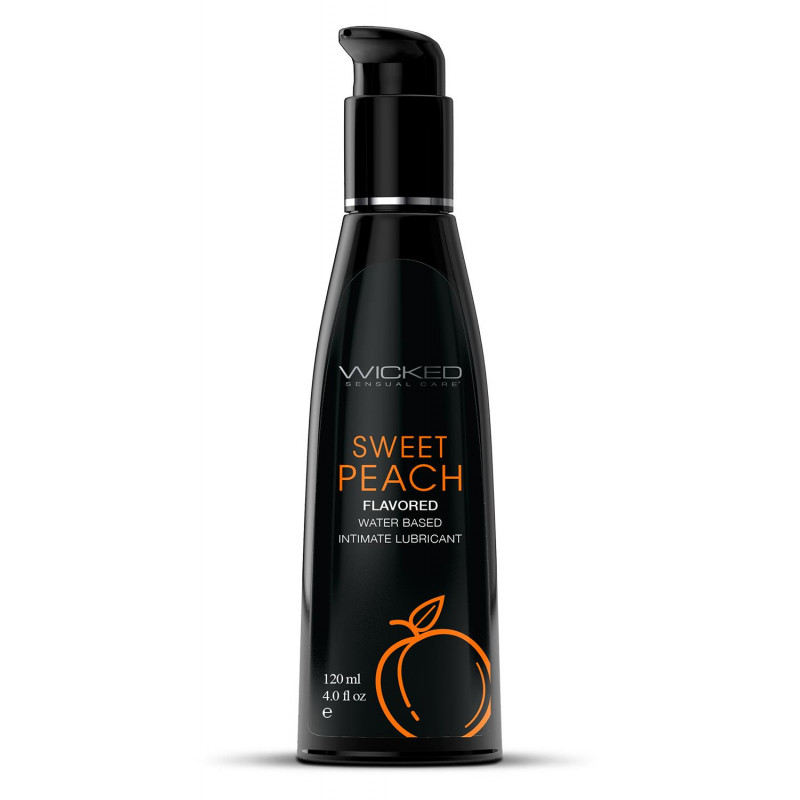 Гель-смазка на водной основе со вкусом сладкого персика WICKED AQUA SWEET PEACH FLAVORED LUBRICANT, 120 мл