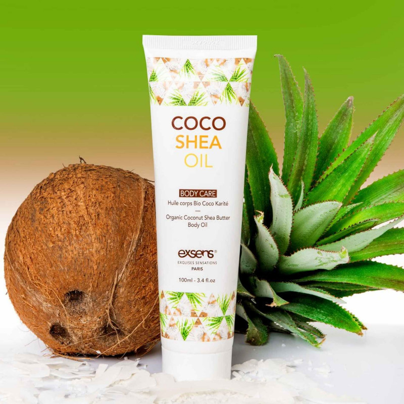 Массажное масло с ароматом кокоса COCO SHEA OIL Huile de massage BIO , 100 мл