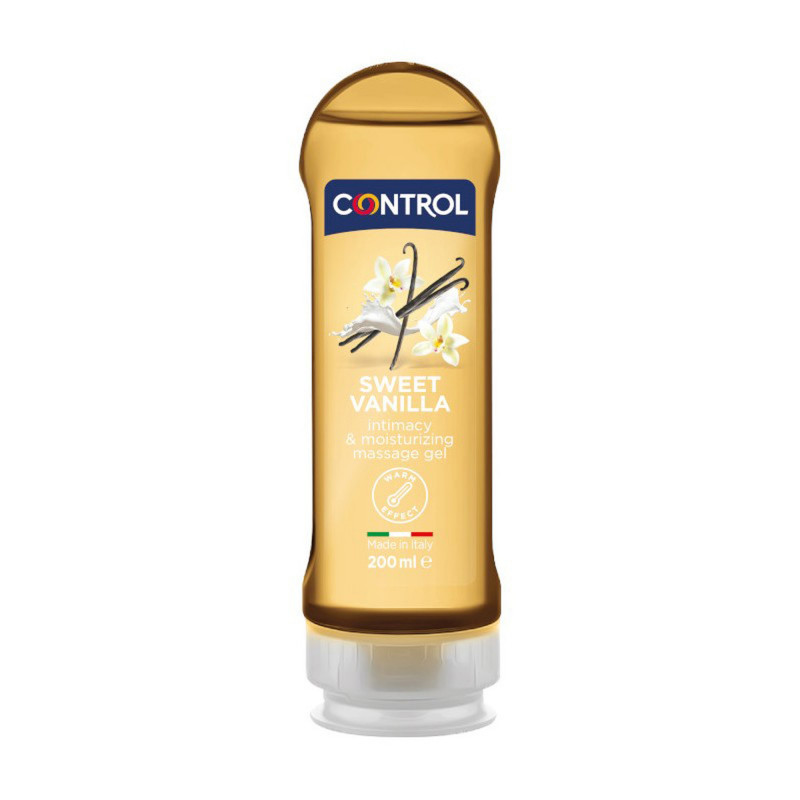 Массажное масло и смазка 2 в 1 ваниль согревающий эффект Control Sweet Vanilla, 200 мл