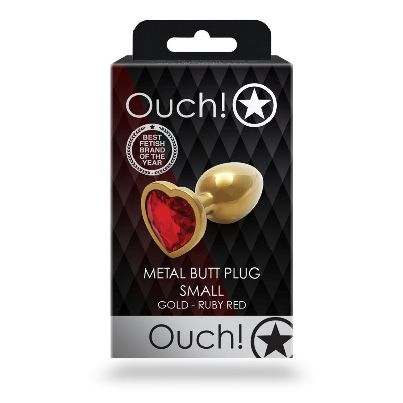 Анальная пробка металлическая размер S Heart Gem Butt Plug - Small Gold