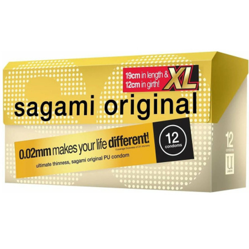 Презервативы Sagami Original 002 Extra Large полиуретановые, увеличенного размера 61 ММ, 12 шт.