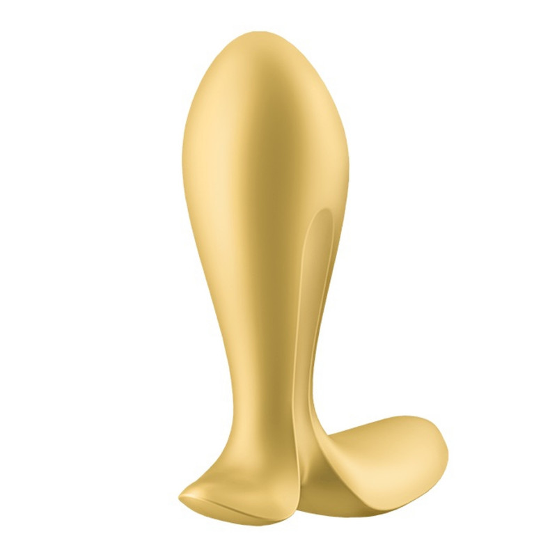 Анальная пробка с вибрацией управление со смартфона, желтая Satisfyer Intensity Plug gold