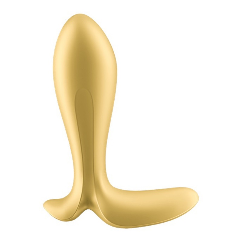 Анальная пробка с вибрацией управление со смартфона, желтая Satisfyer Intensity Plug gold