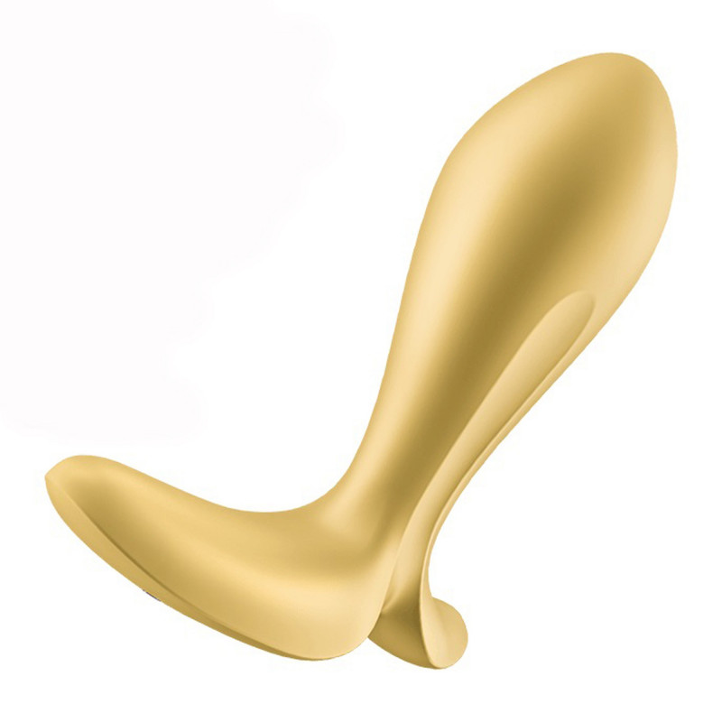 Анальная пробка с вибрацией управление со смартфона, желтая Satisfyer Intensity Plug gold