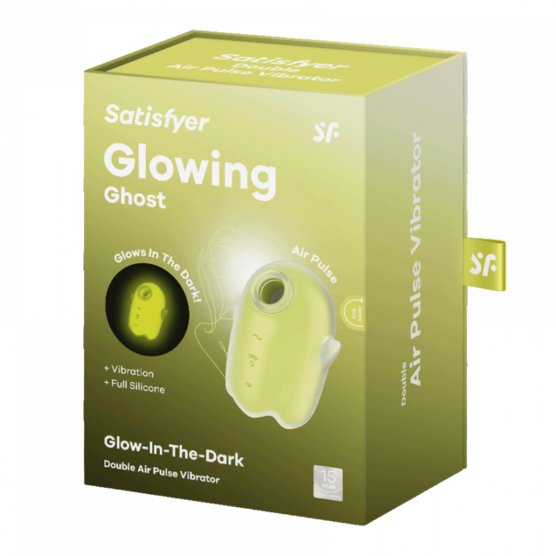 Вакуумный стимулятор клитора с вибрацией светящийся, желтый Satisfyer Glowing Ghost Yellow
