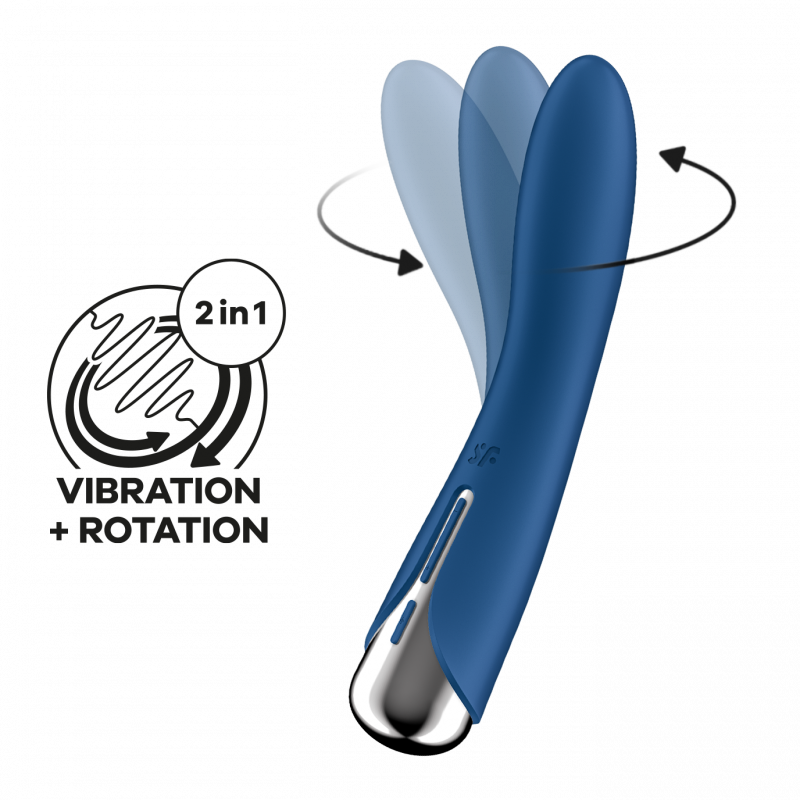 Вибратор для стимуляции точки G c ротацией, синий Satisfyer Spinning Vibe 1 Blue