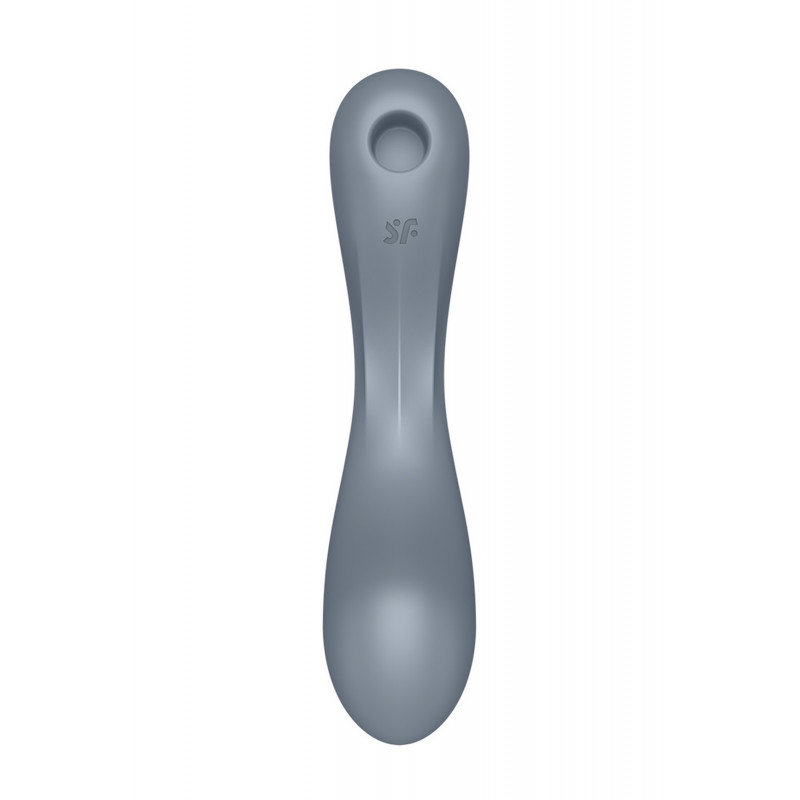 Вакуумный стимулятор клитора с вибрацией 3 в 1 серый Satisfyer Curvy Trinity 1 bluegrey