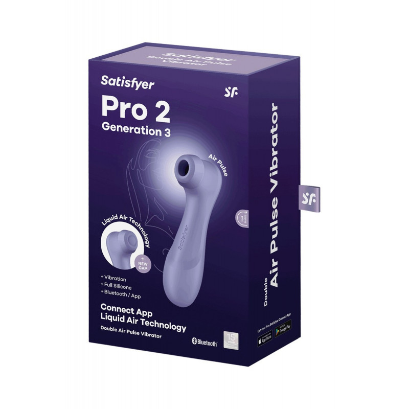 Вакуумный стимулятор, управление со смартфона Satisfyer Pro 2 Generation 3 Connect App, фиолетовый