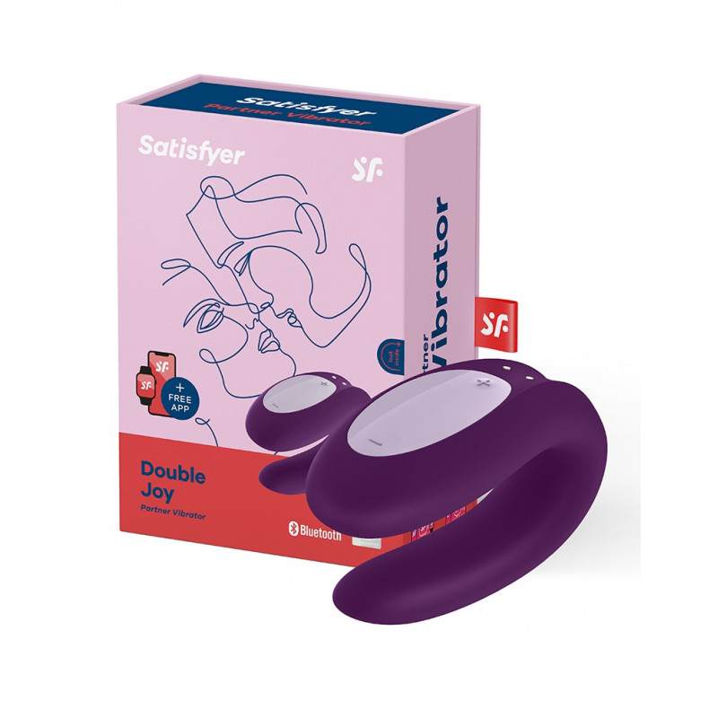 Вибратор для пар управление со смартфона Satisfyer Double Joy Partner Vibrator Violet