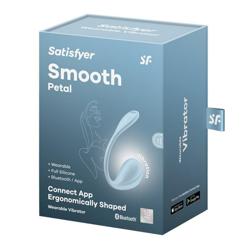 Вибро-яйцо управление со смартфона Satisfyer Smooth Petal light blue