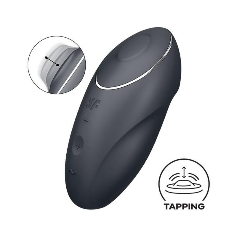 Вибратор для сильной стимуляции клитора с клипсой Satisfyer Tap & Climax 1 grey
