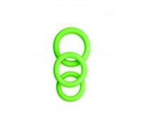 Набор из 3-х эрекционных колец Ouch Glow in the Dark - Neon Green
